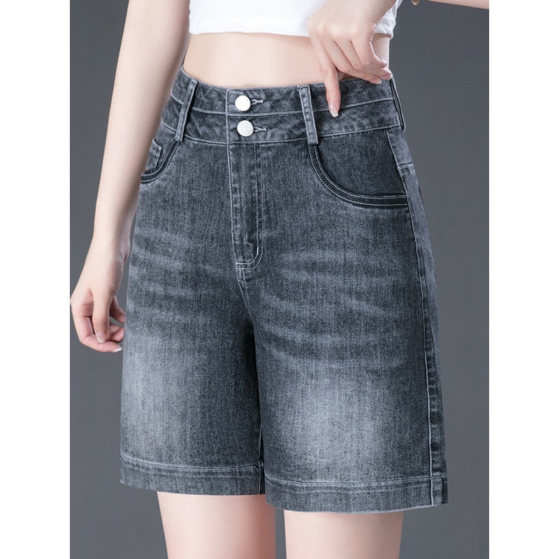 2026 Summer Women's High-Waist Straight Denim Shorts - Image 4