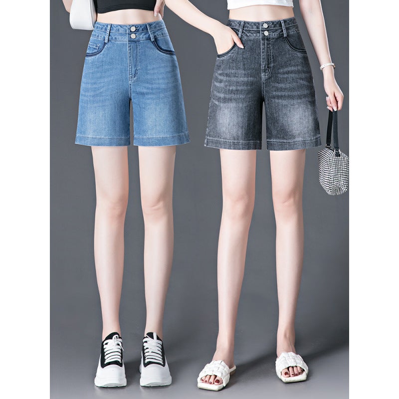 2026 Summer Women's High-Waist Straight Denim Shorts - Image 1