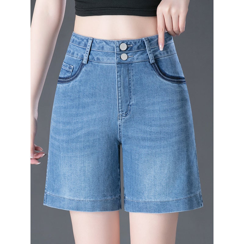 2026 Summer Women's High-Waist Straight Denim Shorts - Image 3