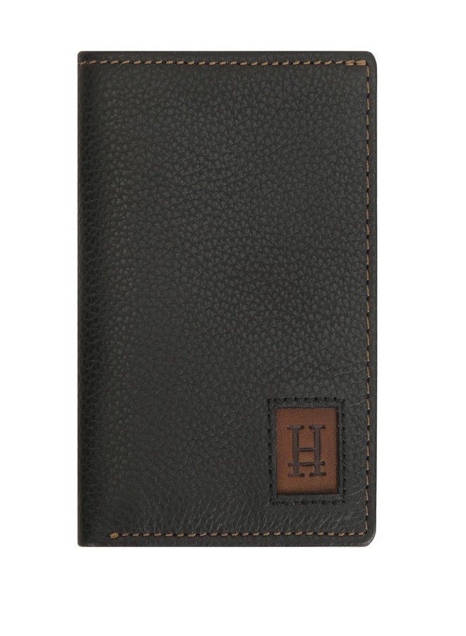 HIROSHI Genuine Leather Men Bi Fold Wallet with Card Slots -Black - Image 1