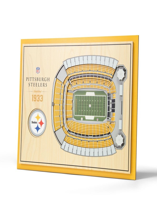 يو ذا فان لوحة جدارية ثلاثية الأبعاد من YouTheFan NFL مكونة من 5 طبقات، مقاس 17 × 13 بوصة، بتصميم مناظر ملعب فريق بيتسبرغ ستيلرز - Image 1