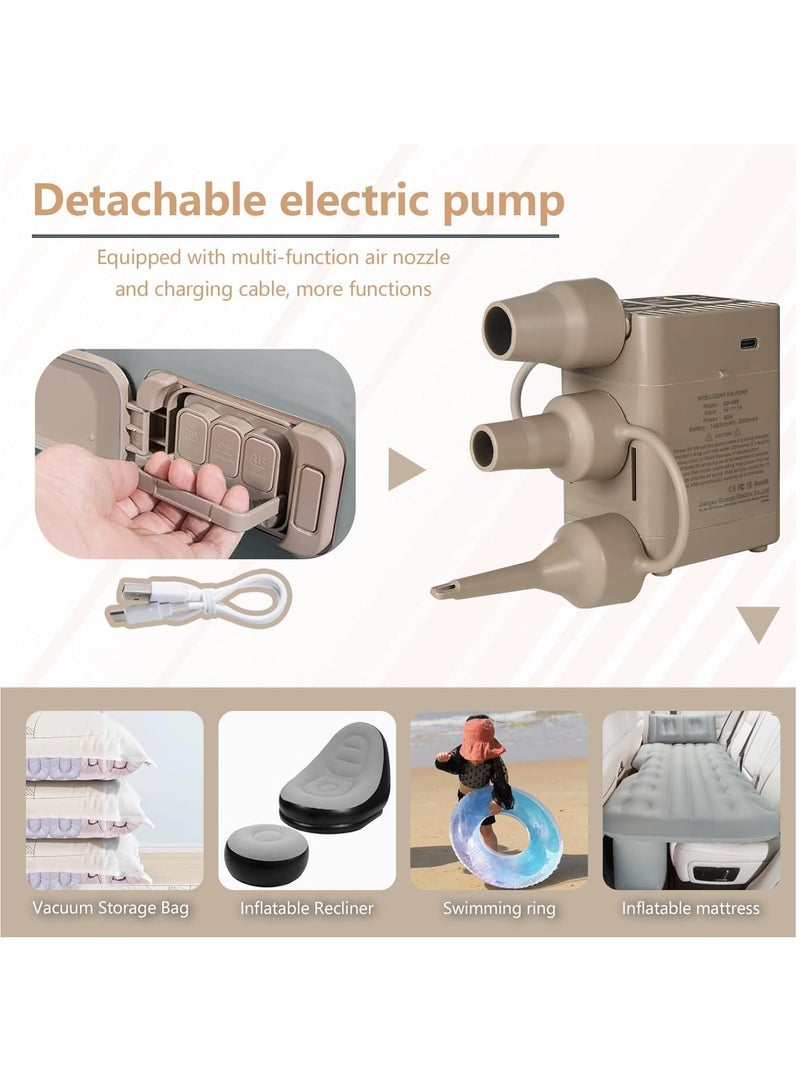 ايتي لايف مرتبة هواء للسيارة - مضخة هواء مدمجة أوتوماتيكية مطورة للنفخ والتفريغ السريع، مرتبة هوائية محمولة قابلة للطي لسيارة الدفع الرباعي للتخييم والعطلات والأنشطة الخارجية والنوم وسرير السيارة ومقعدها الخلفي يتحمل حتى 330 رطلاً - Image 2