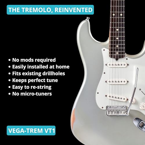 Vega Trem Vega-Trem VT1 Ultra-Trem 2-Points Glossy Stratocaster Guitar Tremolo Bridge For Strat No Mods Easy Installation (Glossy, Right) - Image 4
