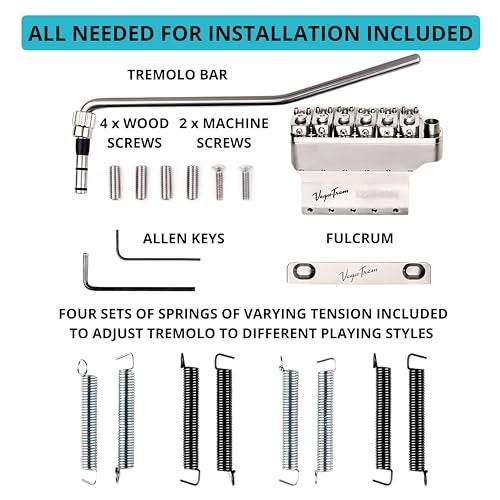 Vega Trem Vega-Trem VT1 Ultra-Trem 2-Points Glossy Stratocaster Guitar Tremolo Bridge For Strat No Mods Easy Installation (Glossy, Right) - Image 3