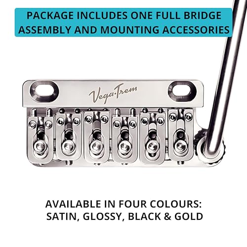 Vega Trem Vega-Trem VT1 Ultra-Trem 2-Points Glossy Stratocaster Guitar Tremolo Bridge For Strat No Mods Easy Installation (Glossy, Right) - Image 2