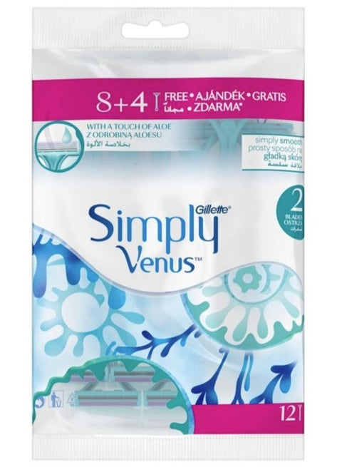 Simply Venus  Disposable Razor 12 Count