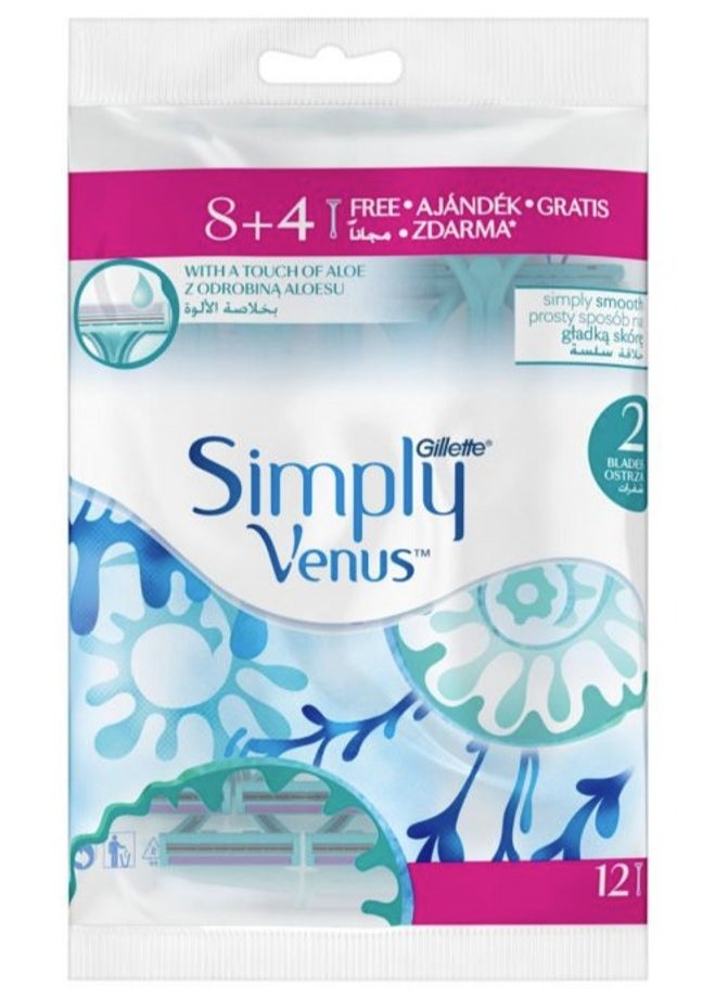 Venus Gillette Simply 2 Disposable Razor 12 Count  - Image 1