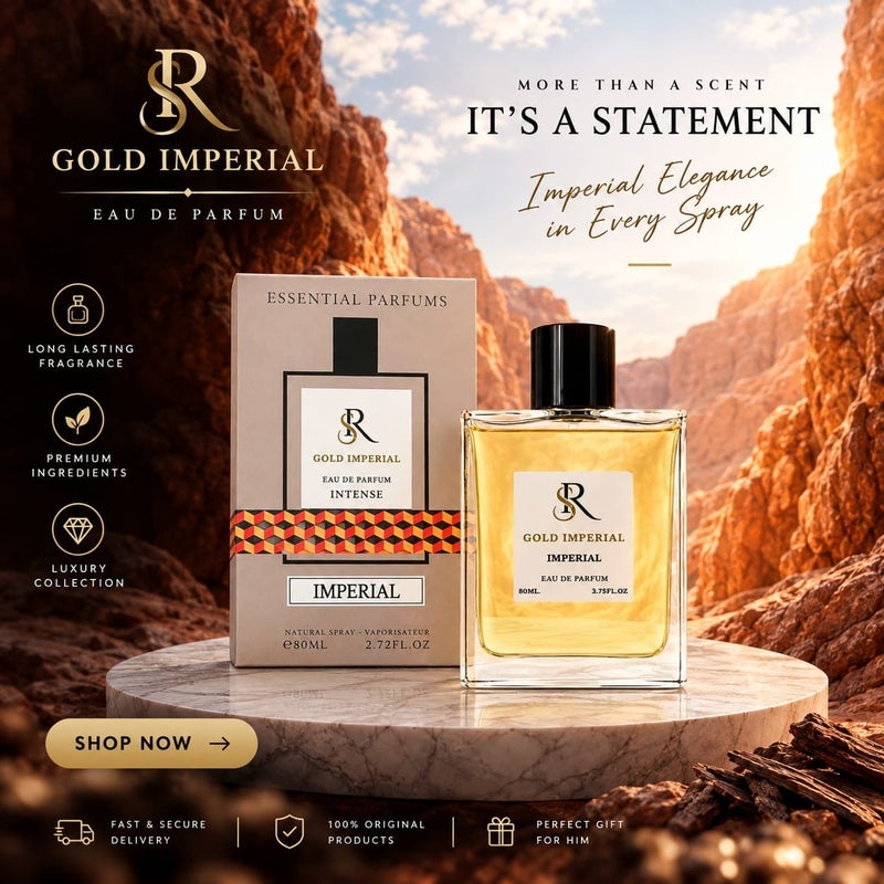 IMPERIAL Gold Imperial  for Men, Warm Woods and Refreshing Spices, 80ml - Image 1