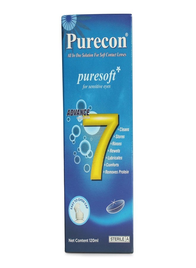 Purecon Puresoft Multi Purpose contact lense solution for soft and hard lenses, Ideal For Soft Contact Lenses (120 ml) - Image 5