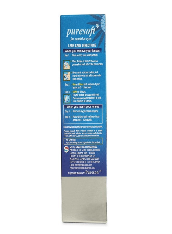 Purecon Puresoft Multi Purpose contact lense solution for soft and hard lenses, Ideal For Soft Contact Lenses (120 ml) - Image 4
