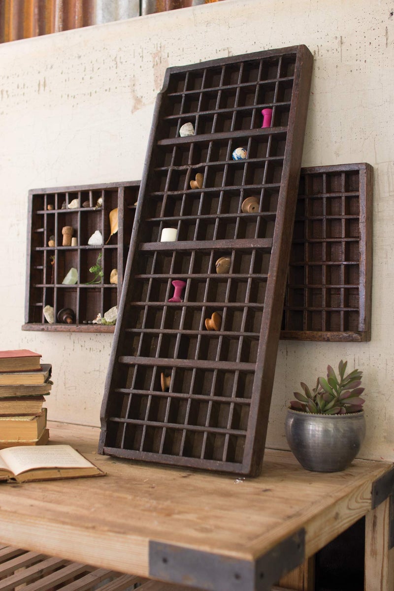 Kalalou Wooden Printers Trays, One Size, Brown (NGN1005) - Image 2