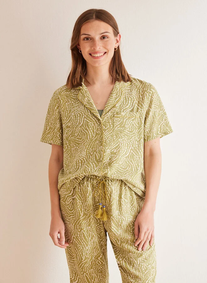 women'secret Green ethnic capri classic pyjamas