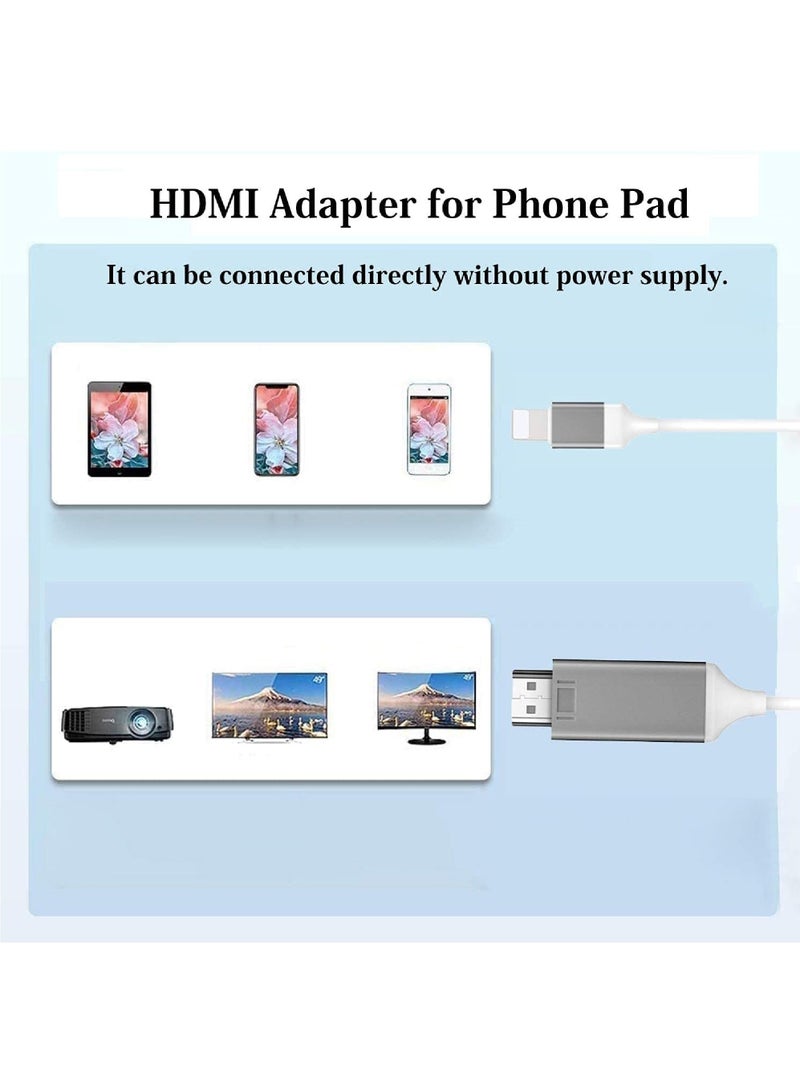Rock Pow [Apple MFi Certified] Lightning to HDMI Adapter for Phone to TV Compatible with iPhone 14/13/12/11/X/8/ iPad Sync Screen Connector Directly Connect on HDTV/Monitor/Projector NO Need Power Supply - Image 2
