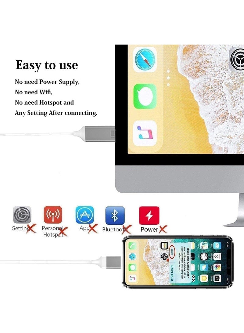 Rock Pow [Apple MFi Certified] Lightning to HDMI Adapter for Phone to TV Compatible with iPhone 14/13/12/11/X/8/ iPad Sync Screen Connector Directly Connect on HDTV/Monitor/Projector NO Need Power Supply - Image 4