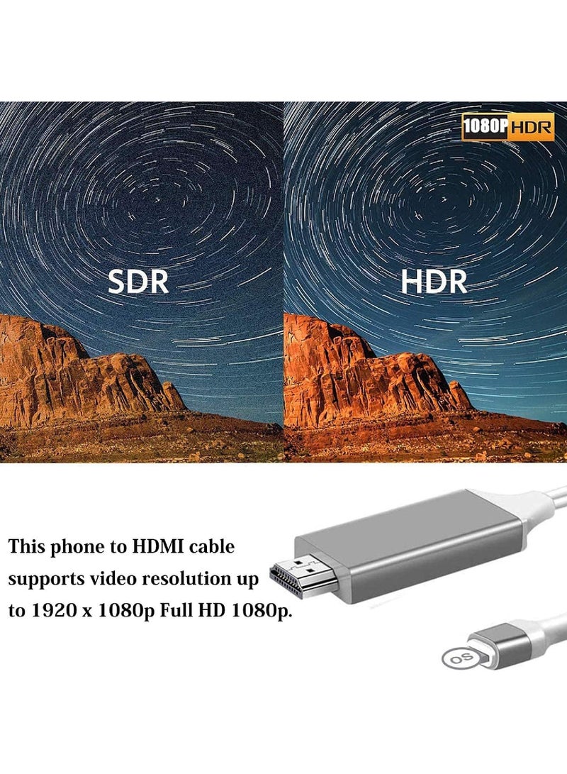 Rock Pow [Apple MFi Certified] Lightning to HDMI Adapter for Phone to TV Compatible with iPhone 14/13/12/11/X/8/ iPad Sync Screen Connector Directly Connect on HDTV/Monitor/Projector NO Need Power Supply - Image 5