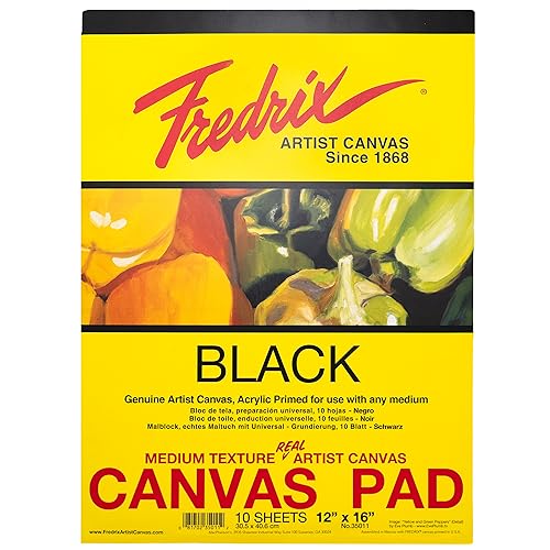 Fredrix Creative Series Black Canvas Pad, 12" x 16" - Image 4