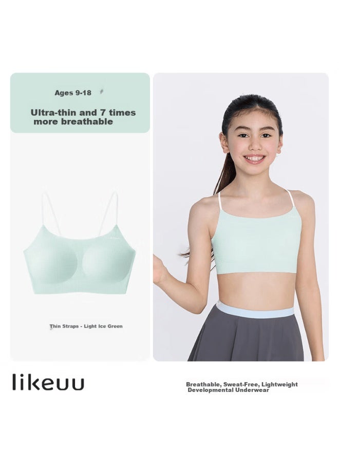 Like Uu Thin Strap Bra For Girls, Lightweight Breathable Bandeau For Students In Early Teens - Image 4