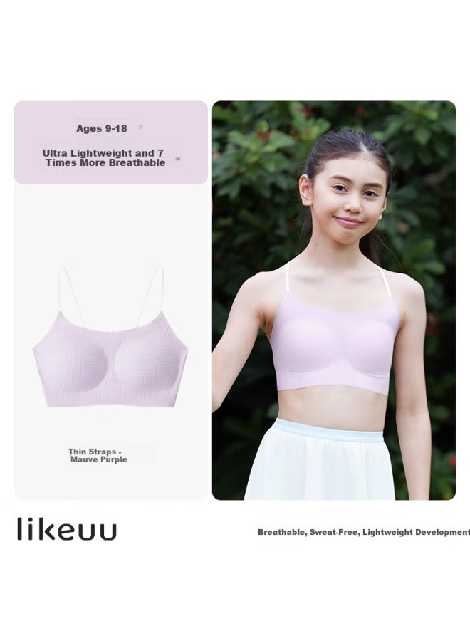 Like Uu Thin Strap Bra For Girls, Lightweight Breathable Bandeau For Students In Early Teens - Image 2