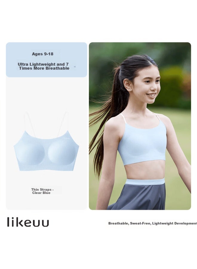 Like Uu Thin Strap Bra For Girls, Lightweight Breathable Bandeau For Students In Early Teens - Image 5