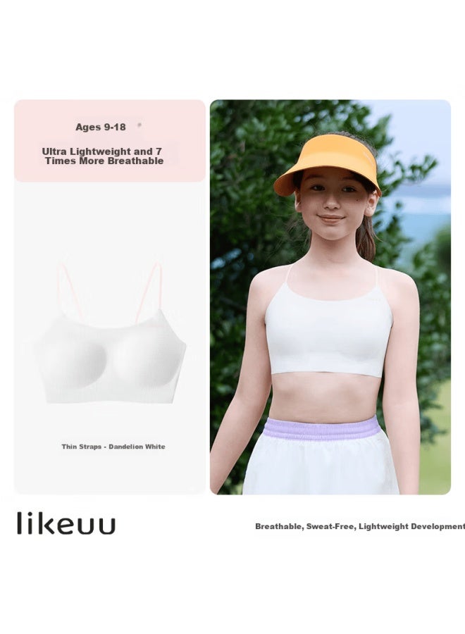 Like Uu Thin Strap Bra For Girls, Lightweight Breathable Bandeau For Students In Early Teens - Image 3