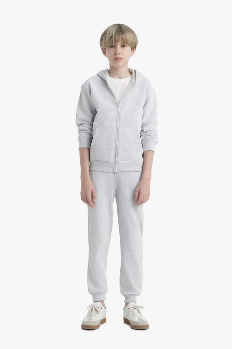 ديفاكتو Boy Hooded School Zippered Sweatshirt