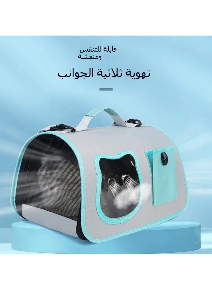 general Pet cat bag out portable cat out portable backpack cat bag dog backpack cat crossbody pet bag (light green)  - Image 3