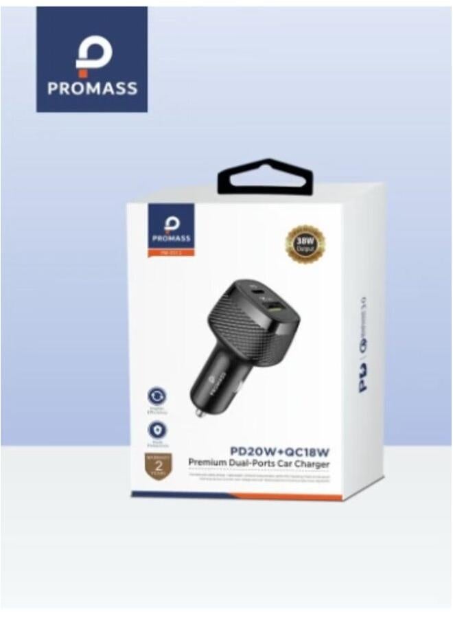Promass 38W car charger with a fast USB port and a fast PD port for all devices - Image 2