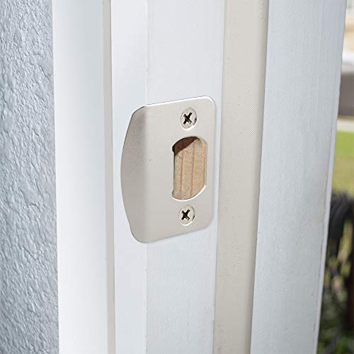 EZ-FLO 57864 Universal Door Strike Plate with Screws, 2-1/4 inch x 1-7/16 inch, Satin Nickel, 2 Pair - Image 2