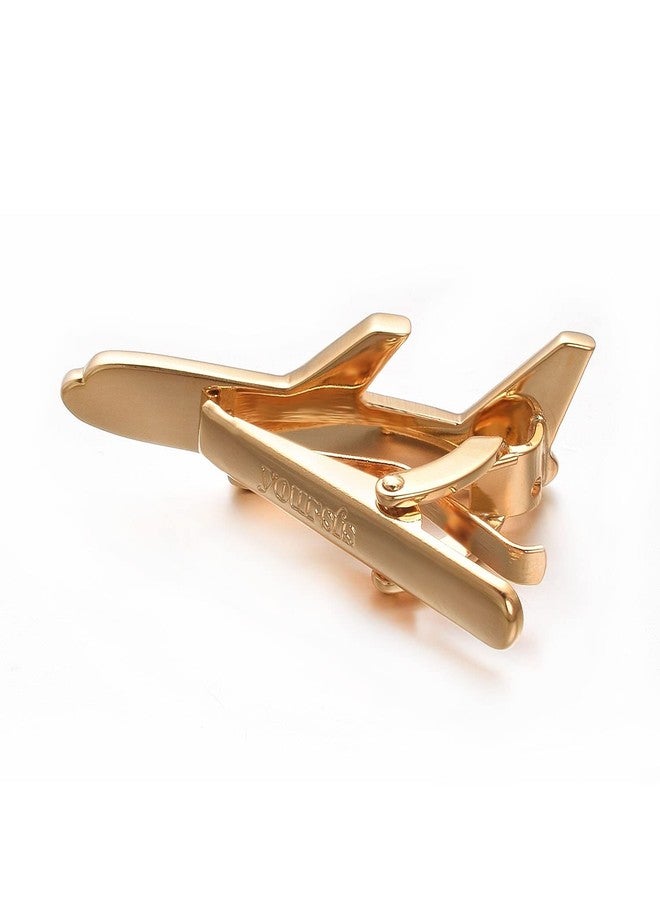 Yoursfs Airplane Tie Clips for Men Unique Gold Airplane Tie Clip 18K Gold Plated Plane Tie Clips for Men's Jewelry Accessories - Image 4