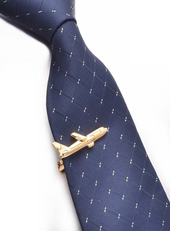 Yoursfs Airplane Tie Clips for Men Unique Gold Airplane Tie Clip 18K Gold Plated Plane Tie Clips for Men's Jewelry Accessories - Image 5