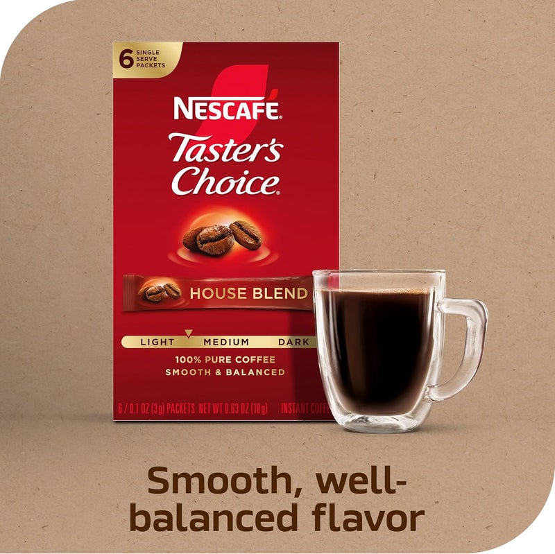 Taster's Choice NESCAFÉ Taster's Choice House Blend Light Medium Roast Instant Coffee - 72 Packets - Image 4