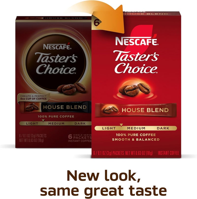 Taster's Choice NESCAFÉ Taster's Choice House Blend Light Medium Roast Instant Coffee - 72 Packets - Image 3