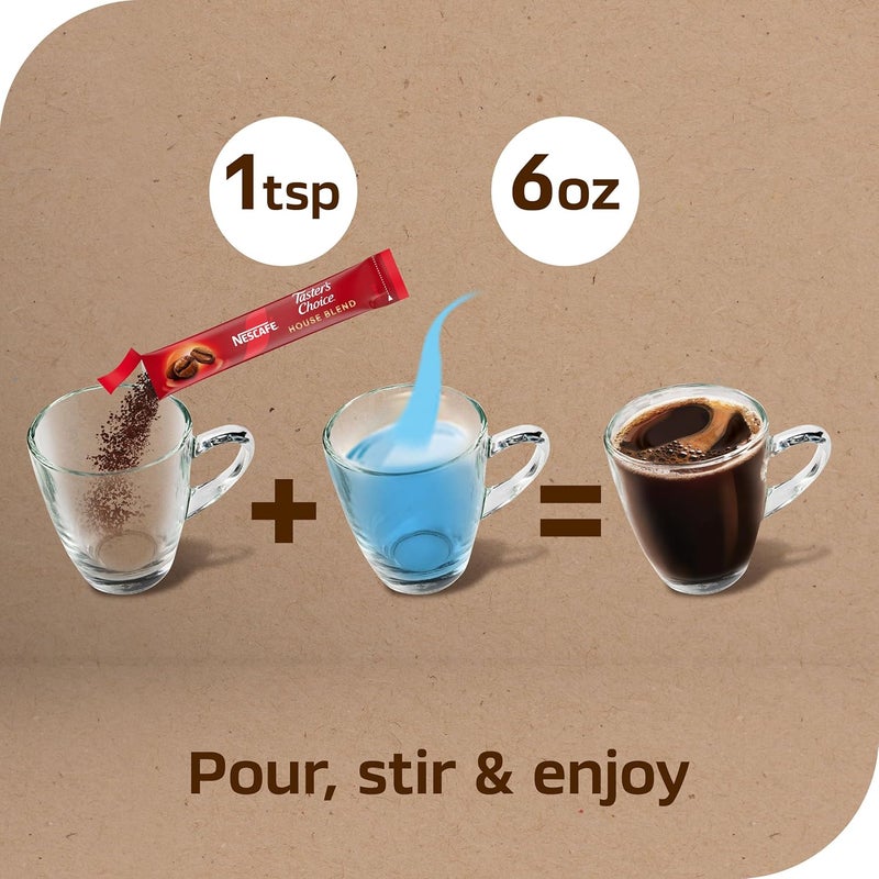 Taster's Choice NESCAFÉ Taster's Choice House Blend Light Medium Roast Instant Coffee - 72 Packets - Image 5