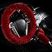 Cxtiy Car Steering Wheel Cover with Handbrake Cover Gear Shift Cover Cxtiy Fashion Steering Wheel Wrap Fluffy Soft and Warm in Winter Diameter 1496 X 1496 3 Pcs 1 Set Fit Most of Car Wine - Image 2