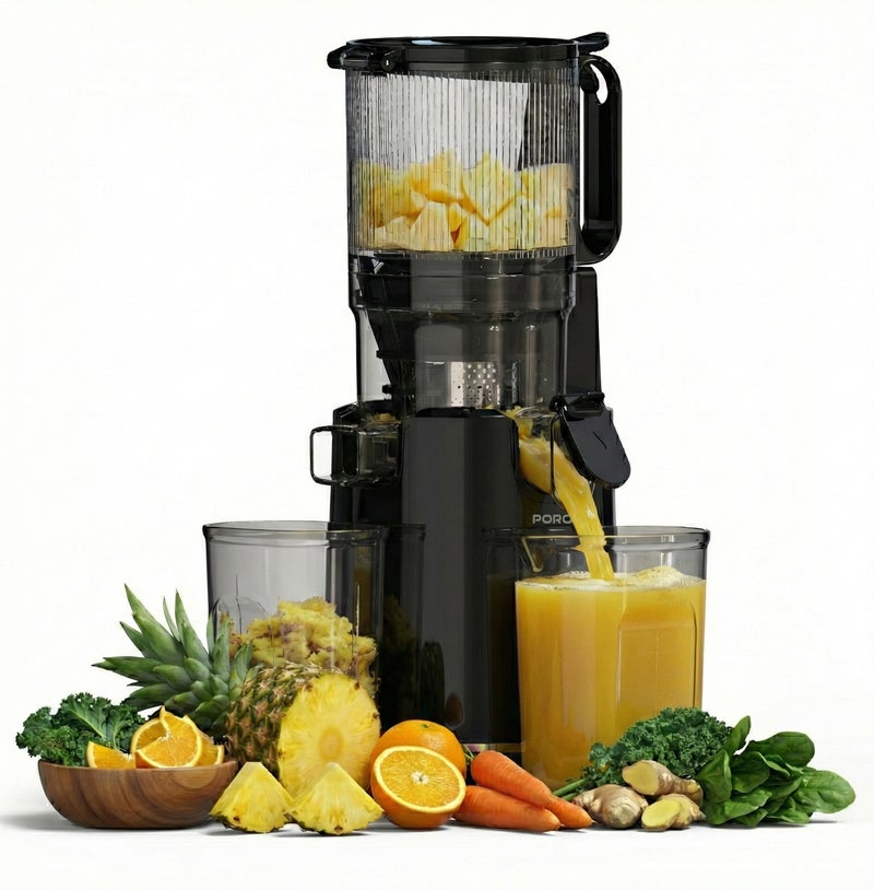 porodo Juice Extractor 1.8L Cold Press Slow Juicer 250W / Efficient Juice Extraction / Easy to Clean / 5.3" Wide Feeding / Low Noise Juicer - Black - Image 1