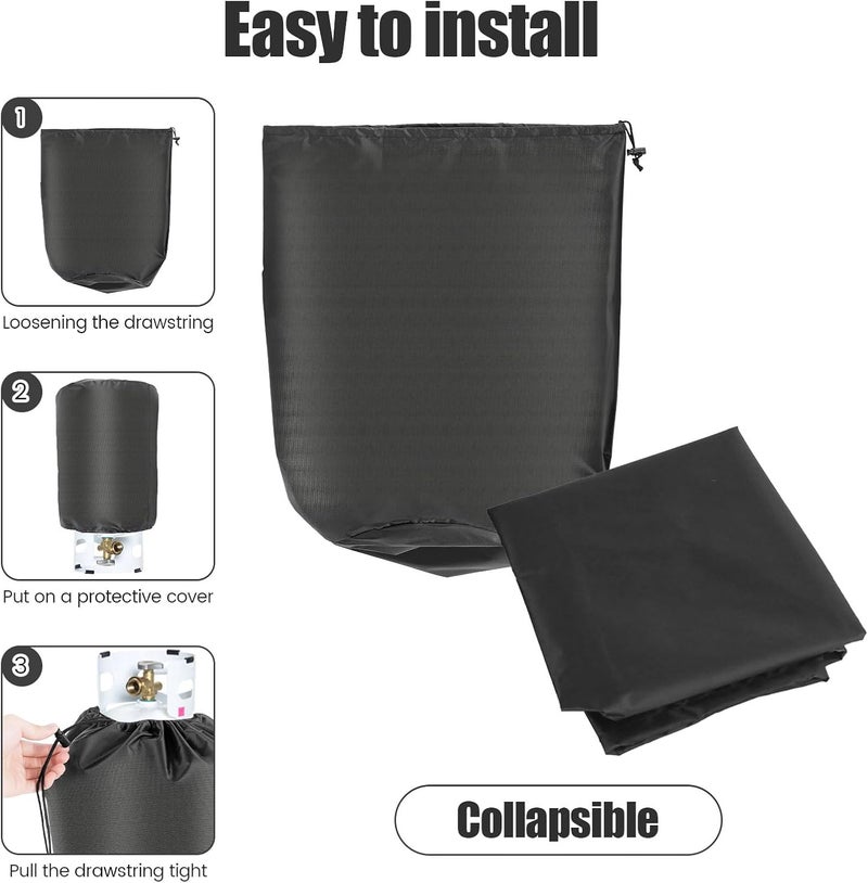 windforgecraft 2 PCS Propane Tank Covers Outdoor Gas Tank Protective Bag Heavy Duty Waterproof Propane Gas Tank Cover Gas Bottle Covers Dust-Proof Waterproof Gas Stove Bag for Traveling Camping - Image 4