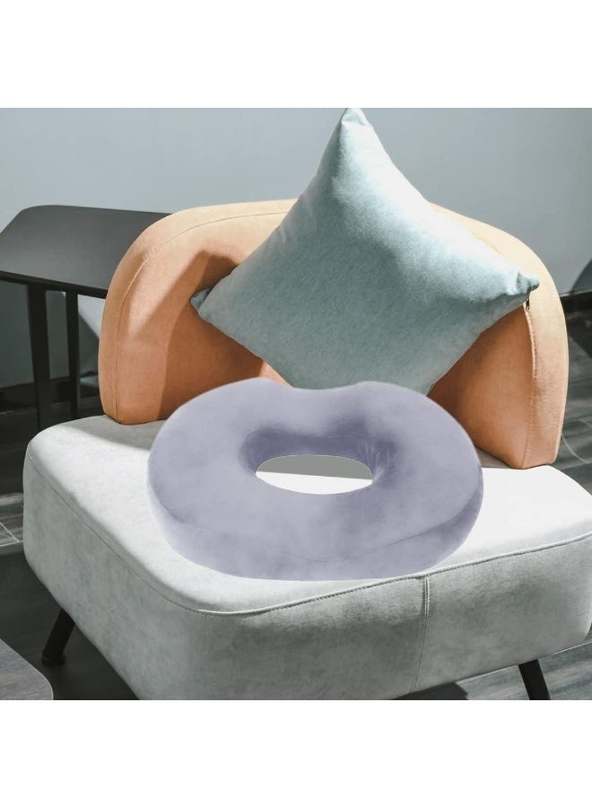 وسادة مقعد على شكل دونات بتصميم تقويمي | وسادة إسفنجية ذكية لعظم الذنب والعصعص | لتخفيف الألم والضغط الناتج عن البواسير، والحمل، وبعد الولادة، والجراحة، وعرق النسا (رمادي) - Image 5