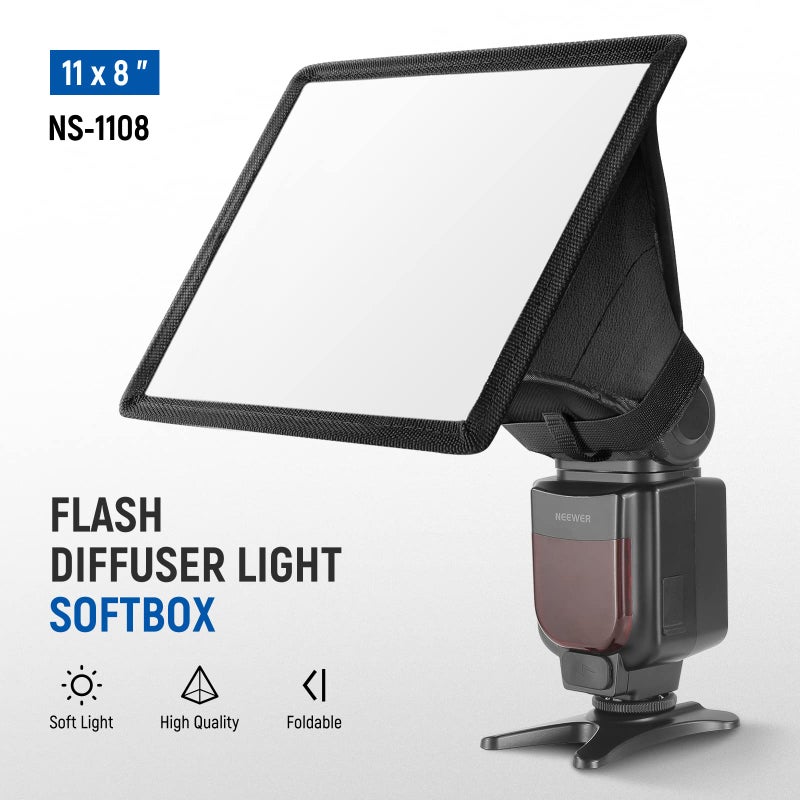 NEEWER Flash Diffuser Light Softbox 11" x 8", Universal, Collapsible with Storage Pouch Compatible with Canon Nikon Sony Godox Yongnuo NEEWER speedlight - Image 2