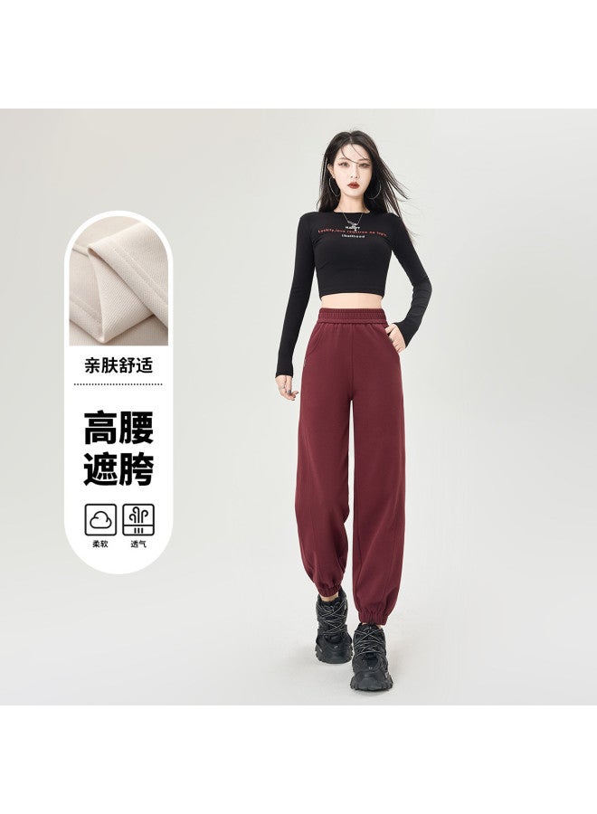 Hstyle Women's Cuffed Pants Spring/autumn 2025 - High-waisted Slimming Wide-leg Trousers With Premium Feel, Comfortable For Casual And Office Wear, Versatile Styling - Image 4