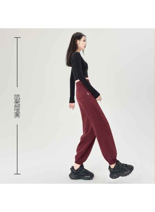 Hstyle Women's Cuffed Pants Spring/autumn 2025 - High-waisted Slimming Wide-leg Trousers With Premium Feel, Comfortable For Casual And Office Wear, Versatile Styling - Image 5