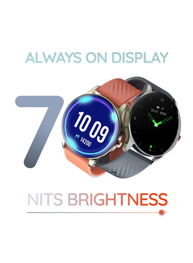 بيبل Ascent 1.43" Smartwatch for Men and Women, AMOLED Bezel-less Display, 700 Nits Brightness, Always On, Bluetooth Calling, Health Monitoring, Multi-Sports Modes