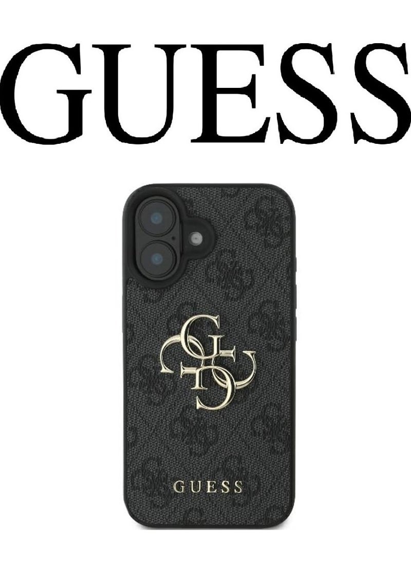 CG MOBILE IPhone 16 Plus Case, with a logo and a leather design approved by the global brand Guess. From CG-MOBILE. In Black  - Image 2