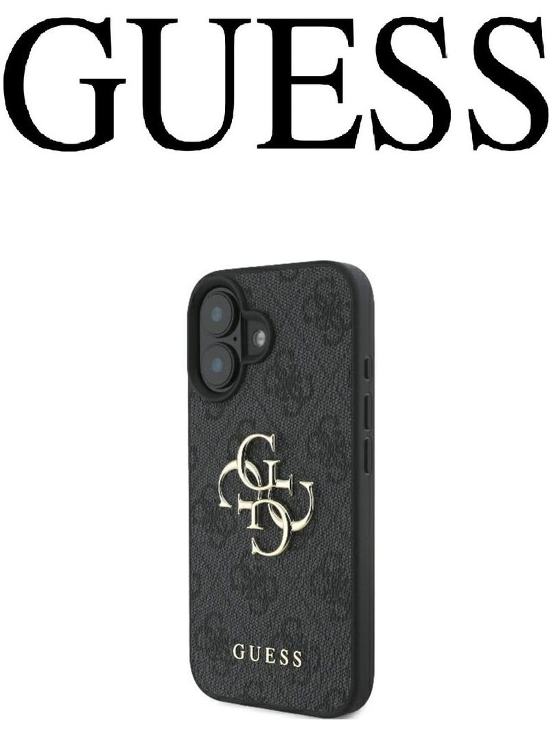 CG MOBILE IPhone 16 Plus Case, with a logo and a leather design approved by the global brand Guess. From CG-MOBILE. In Black  - Image 4