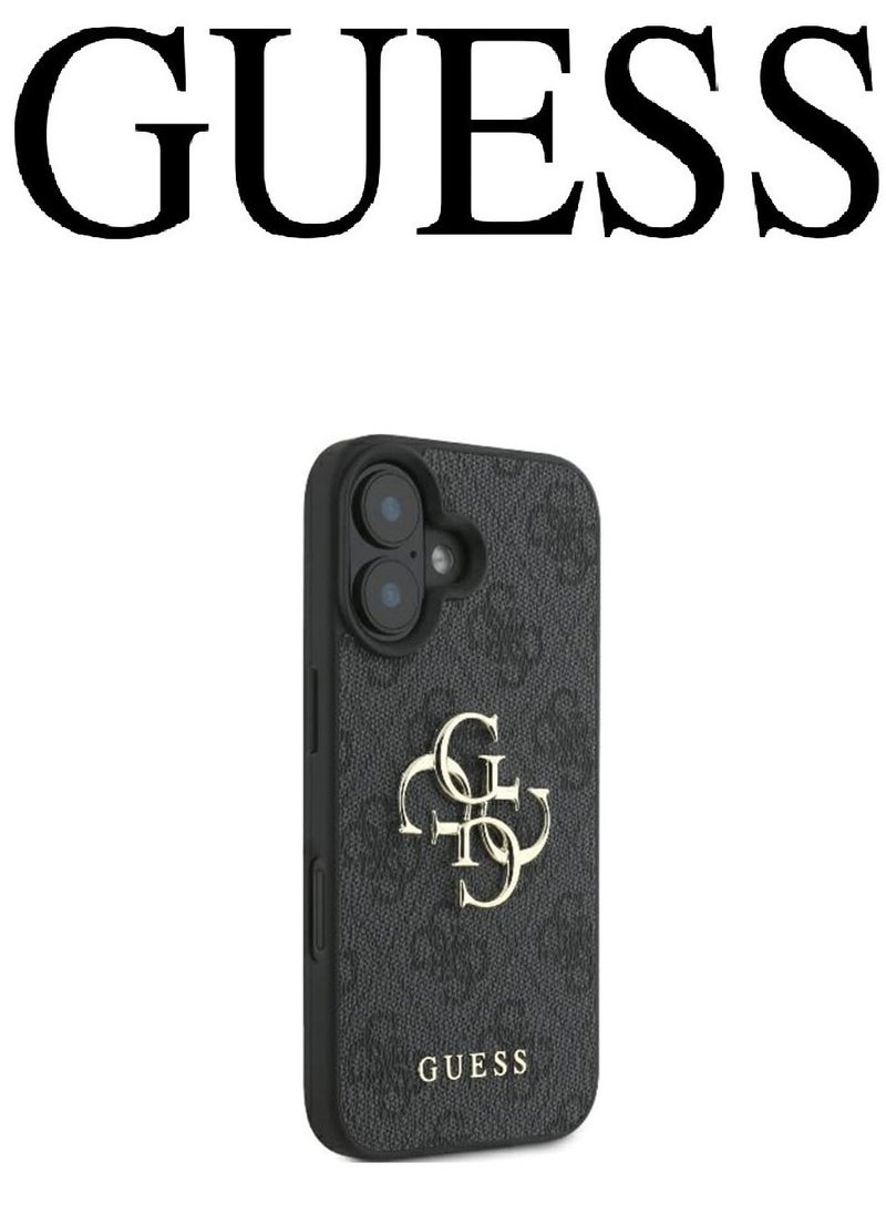 CG MOBILE IPhone 16 Plus Case, with a logo and a leather design approved by the global brand Guess. From CG-MOBILE. In Black  - Image 5