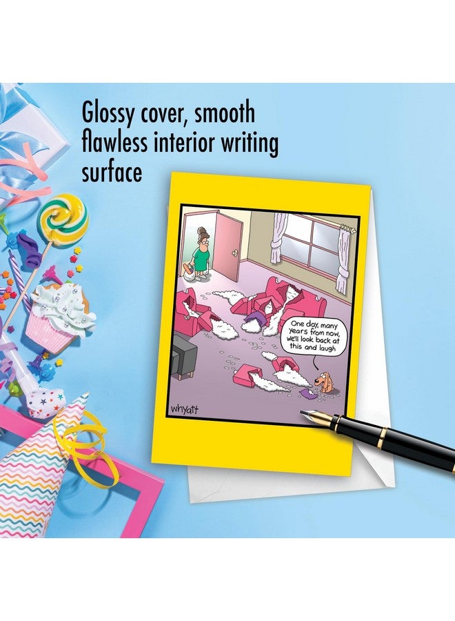 NobleWorks - 1 Cartoon Birthday Greeting Card Funny - Hilarious Bday Notecard with Envelope, Comic Humor Celebration - Naughty Dog C7327BDG - Image 5