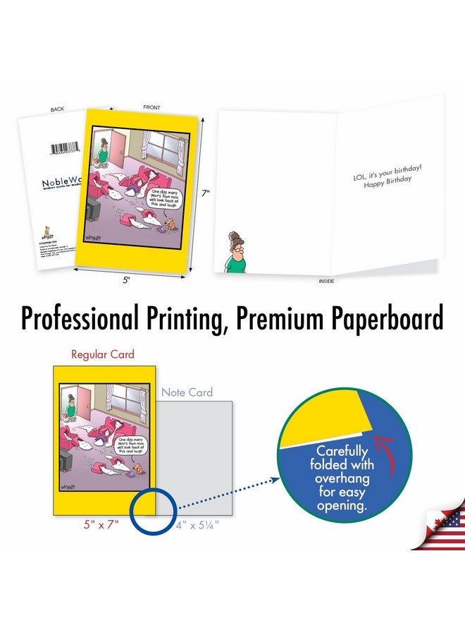 NobleWorks - 1 Cartoon Birthday Greeting Card Funny - Hilarious Bday Notecard with Envelope, Comic Humor Celebration - Naughty Dog C7327BDG - Image 3