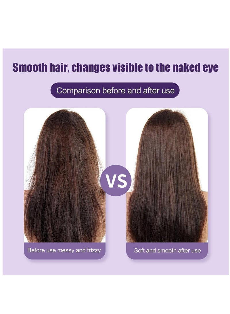 ELTRAZONE Mini Hair Straightener, Rechargeable Hair Straightener Brush, Portable Straightening Brush with Anti-Static Negative Ion, Hot Comb Hair Straightener for Women, for All Hair Types (Purple) - Image 3