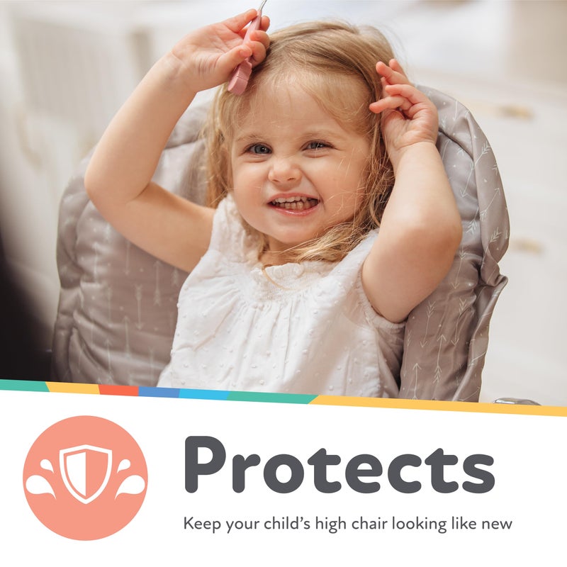 Nuby Baby High Chair Cover - Protects from Spills and Crumbs - Water Resistant for Easy Cleanup - Arrow Print - Image 3