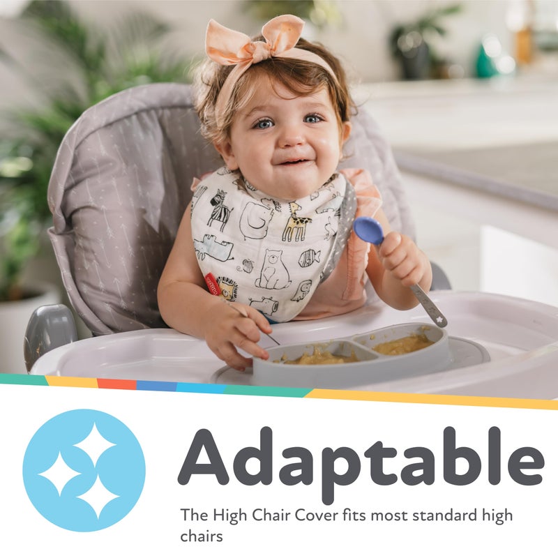 Nuby Baby High Chair Cover - Protects from Spills and Crumbs - Water Resistant for Easy Cleanup - Arrow Print - Image 2