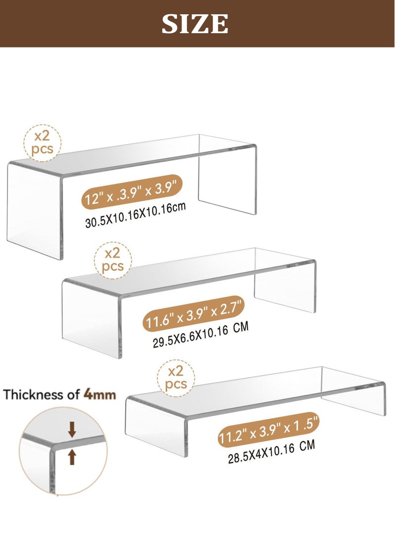6 Pcs Large Acrylic Display Stand, Clear Perfume Organizer Holder, 3-Layer Cupcake Stand, Table Storage Shelf for Figures, Jewelry, Lipstick, Nail Polish, Spices, Versatile Home Decor for Dressing Table and Kitchen - Image 2